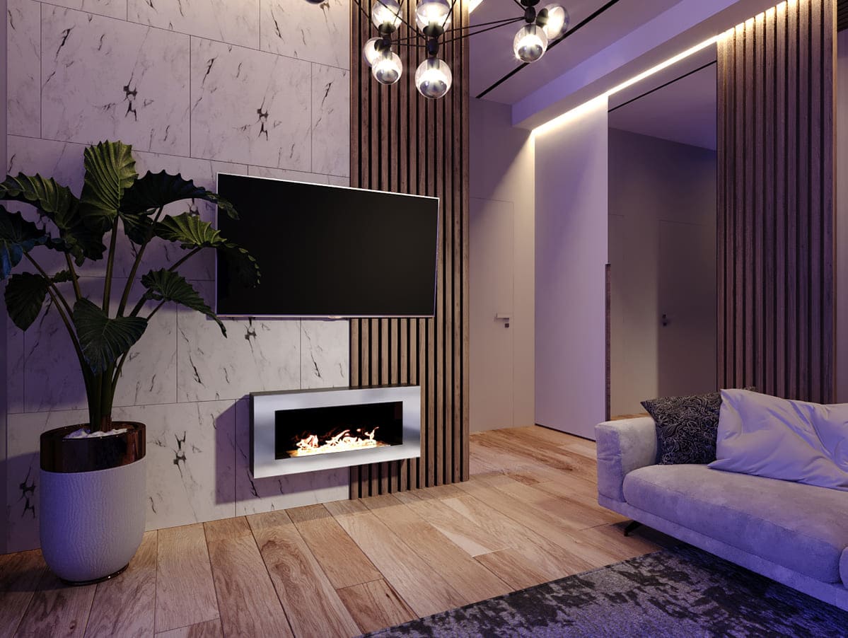 Биокамин "Русский огонь" Хай-тек 900N настенный с защитным и декоративным стеклом по цене 44 100 руб.