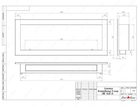 Биокамин SteelHeat ONE 1400 XL стекло + стемалит по цене 69 200 руб.