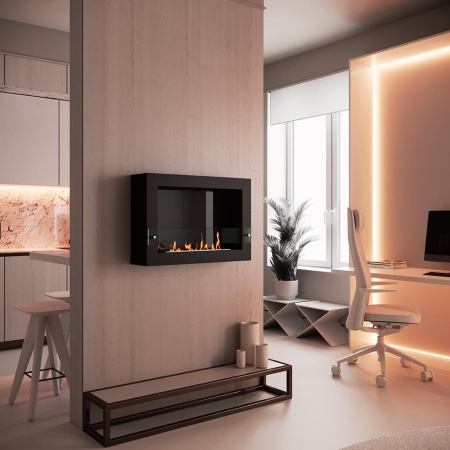 Биокамин SteelHeat WALL ONE 800 черный по цене 32 970 руб.