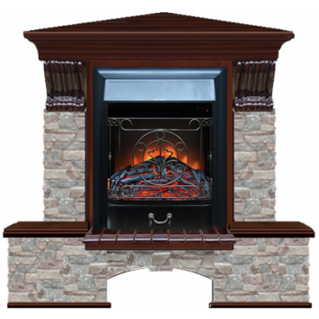 Бостон К Грот цветной угловой (красное дерево)+Majestic Black