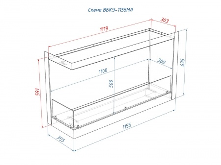 Встроенный биокамин Lux Fire Угловой 1155 М (левый угол) Встроенный биокамин Lux Fire Угловой 1155 М (левый угол) по цене 76 890 руб.