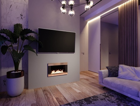 Биокамин "Русский огонь" Голд 650V встраиваемый с защитным стеклом по цене 30 450 руб.